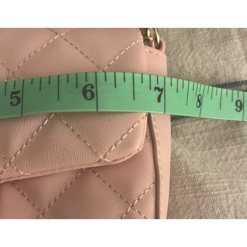 H&M Girls Pink Quilted Crossbody Bag Heart Clasp Kids Easter Dress Up Mini Purse